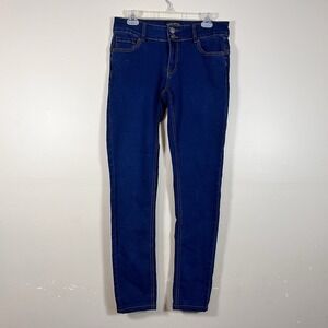 Alloy Apparel Power Stretch Blue Denim Jeans Mid Waist Skinny Clean Girl Size 12